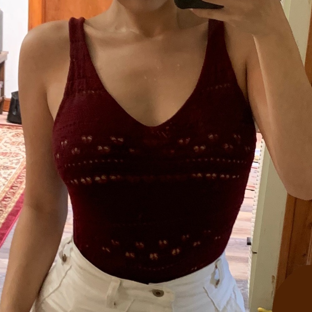 Maroon crochet top